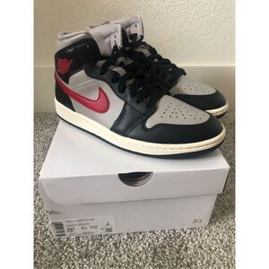 Jordan 1 Mid Black/Gym/ College Grey Red Women’s Size 8.5